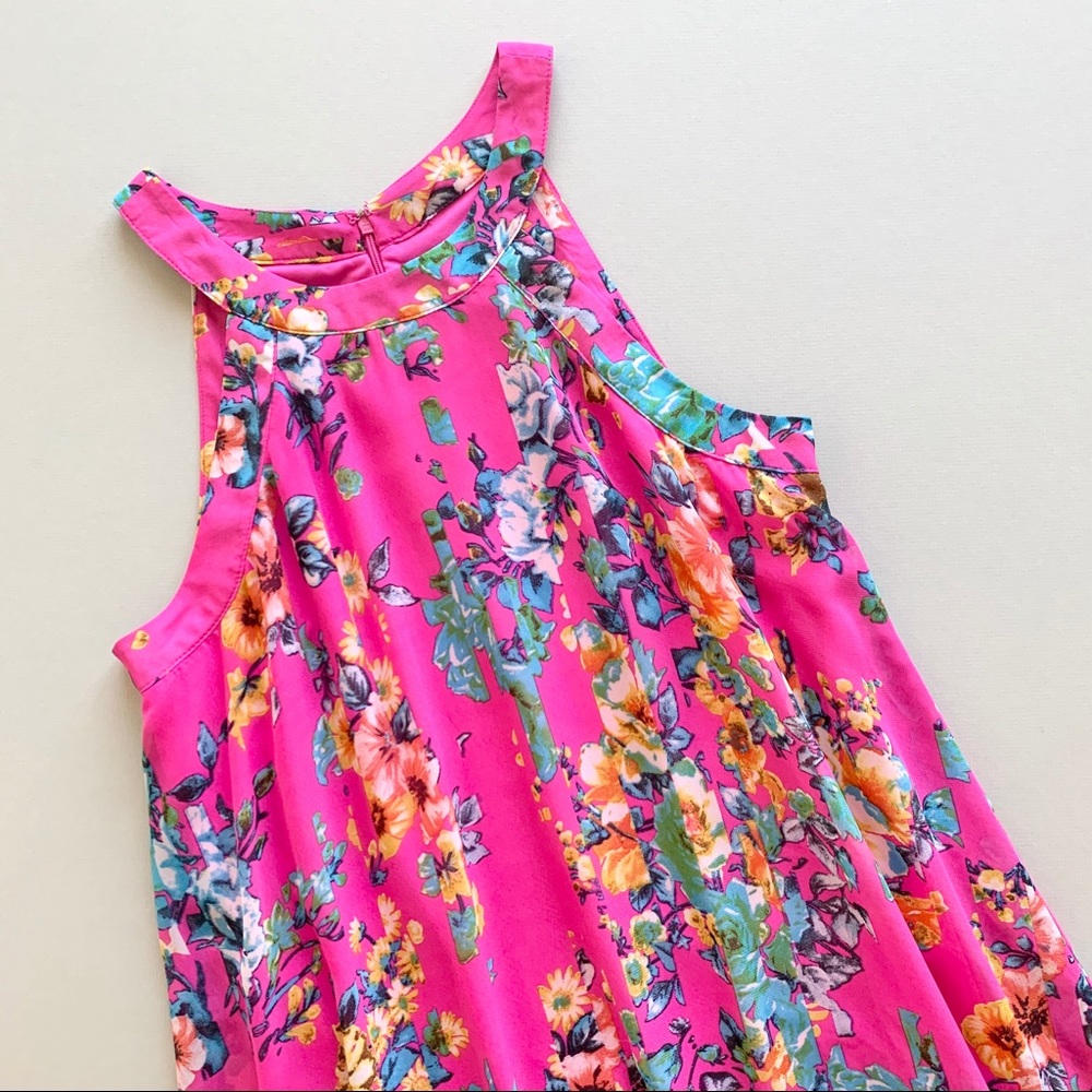 Betsey Johnson sleeveless pink floral swing dress